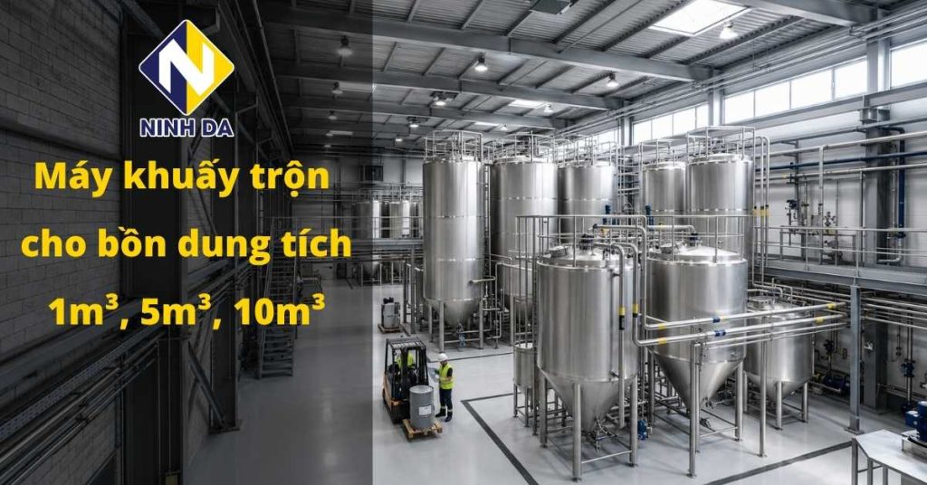 máy khuấy trộn hóa chất cho bồn 1m³, 5m³, 10m³