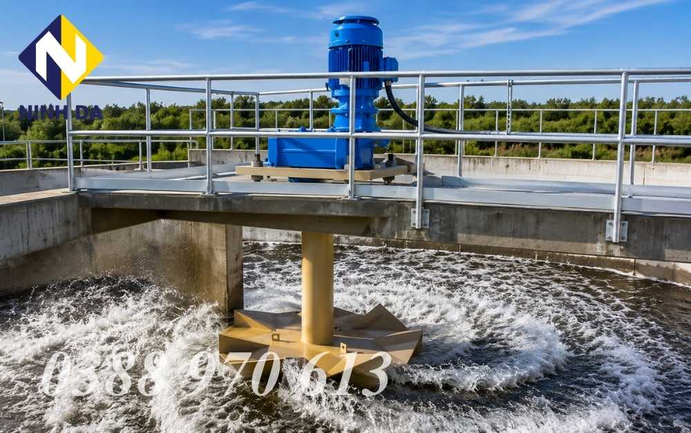 Máy khuấy hóa chất trong ngành xử lý nước thải